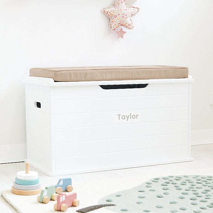 Taylor Toy Box w/ Corduroy Cushion Latte
