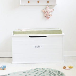 Taylor Toy Box w/ Corduroy Cushion Bay Leaf