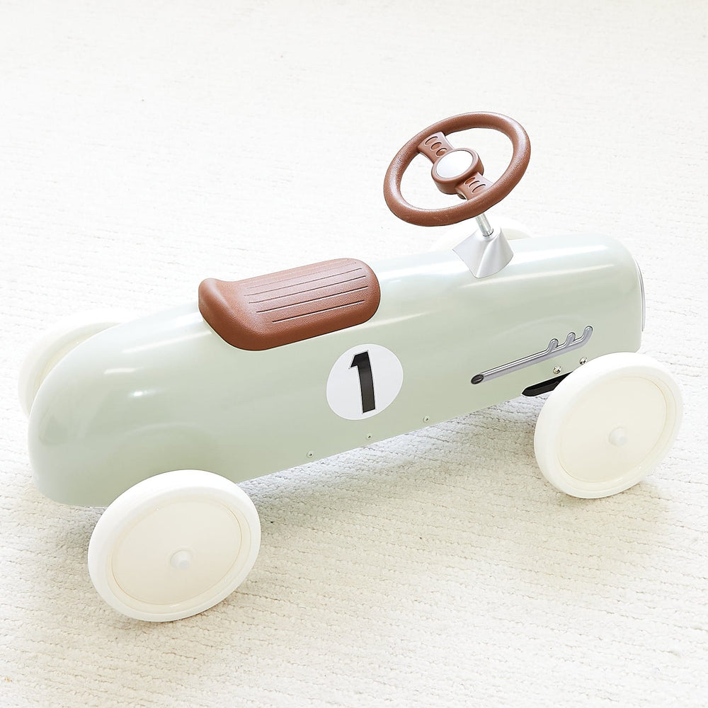 Vintage Ride-on Steel Racer Car Sage