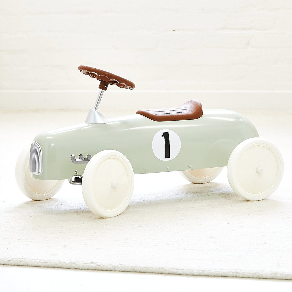 Vintage Ride-on Steel Racer Car Sage