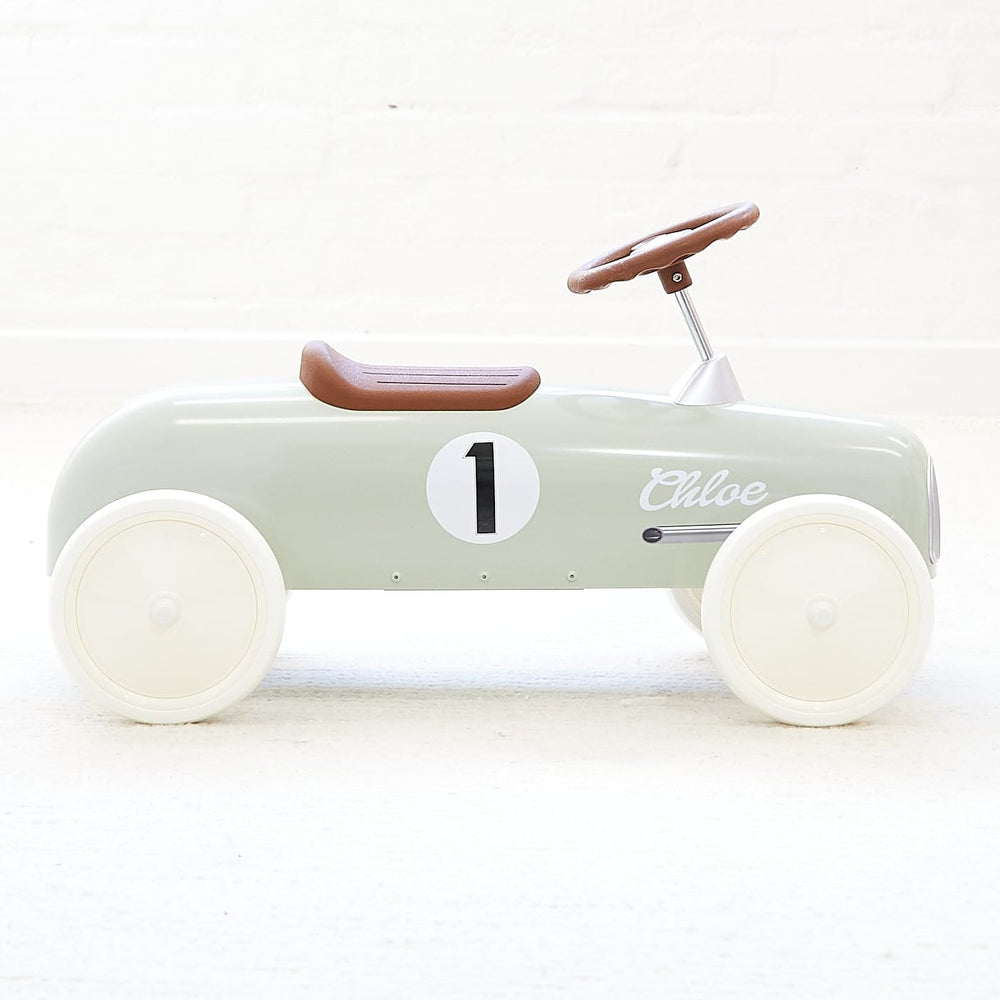 Vintage Ride-on Steel Racer Car Sage