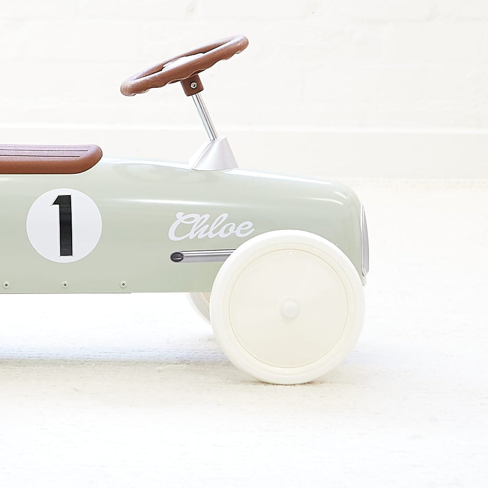Vintage Ride-on Steel Racer Car Sage
