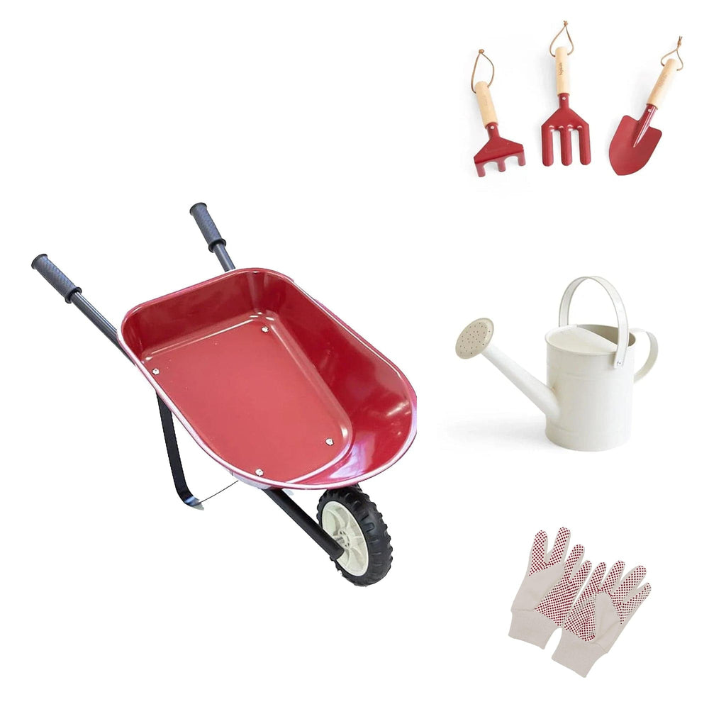 Wheelbarrow Garden Bundle in Cherry Red