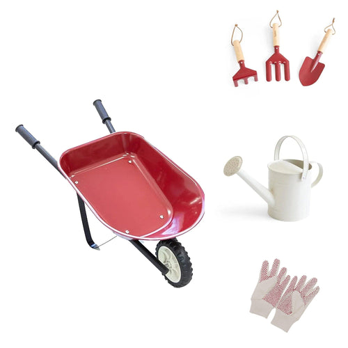 Wheelbarrow Garden Bundle in Cherry Red