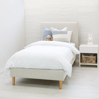 Willow Upholstered Bed Nordic Latte Single