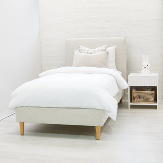 Willow Upholstered Bed Nordic Latte Single