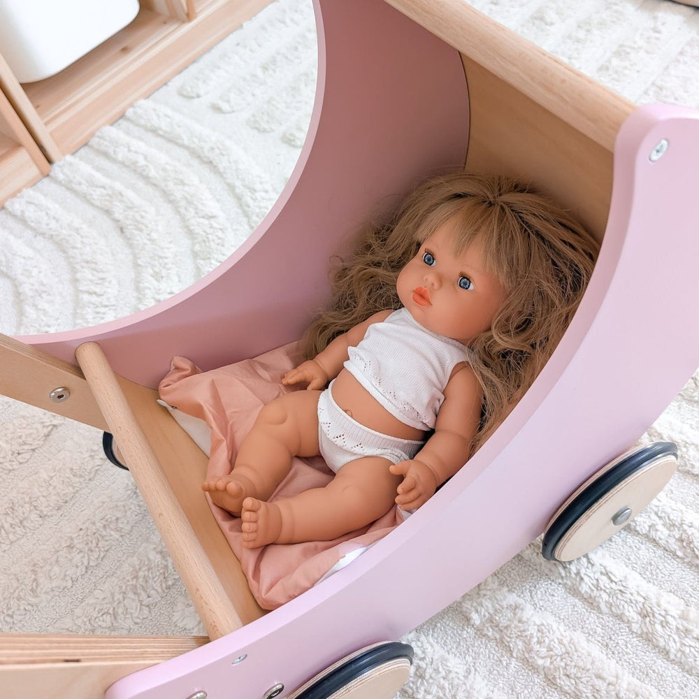 Wooden Moon Doll Pram Blush Pink