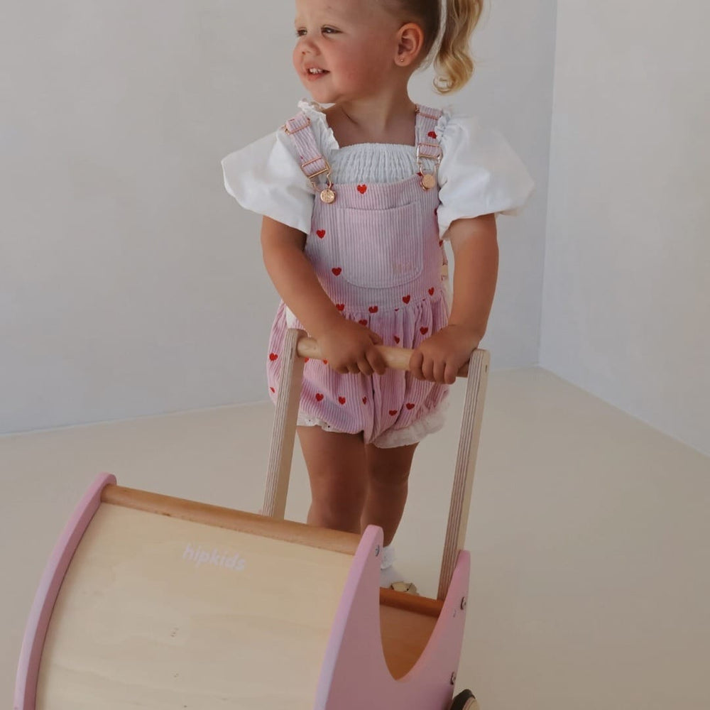 Wooden Moon Doll Pram Blush Pink