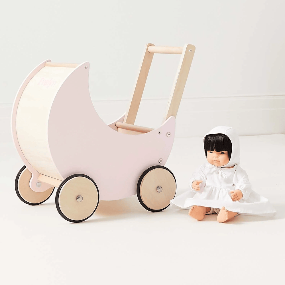 Wooden Moon Doll Pram Soft Pink