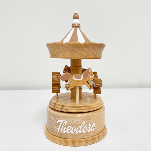 Wooden Musical Carousel - Horses