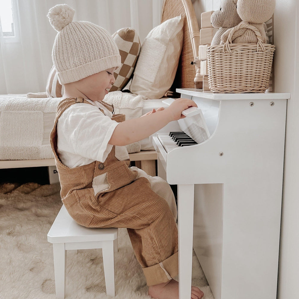 Wooden Musical Toy Piano White