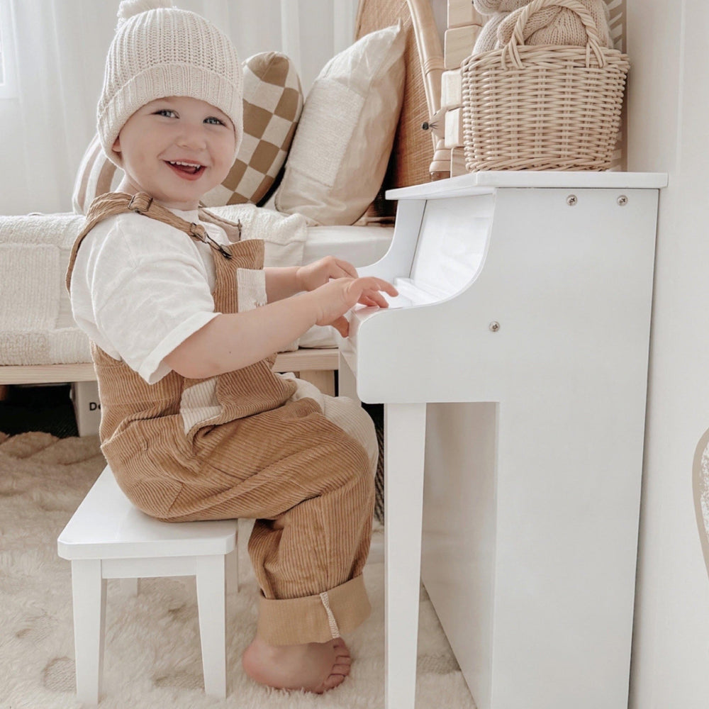 Wooden Musical Toy Piano White