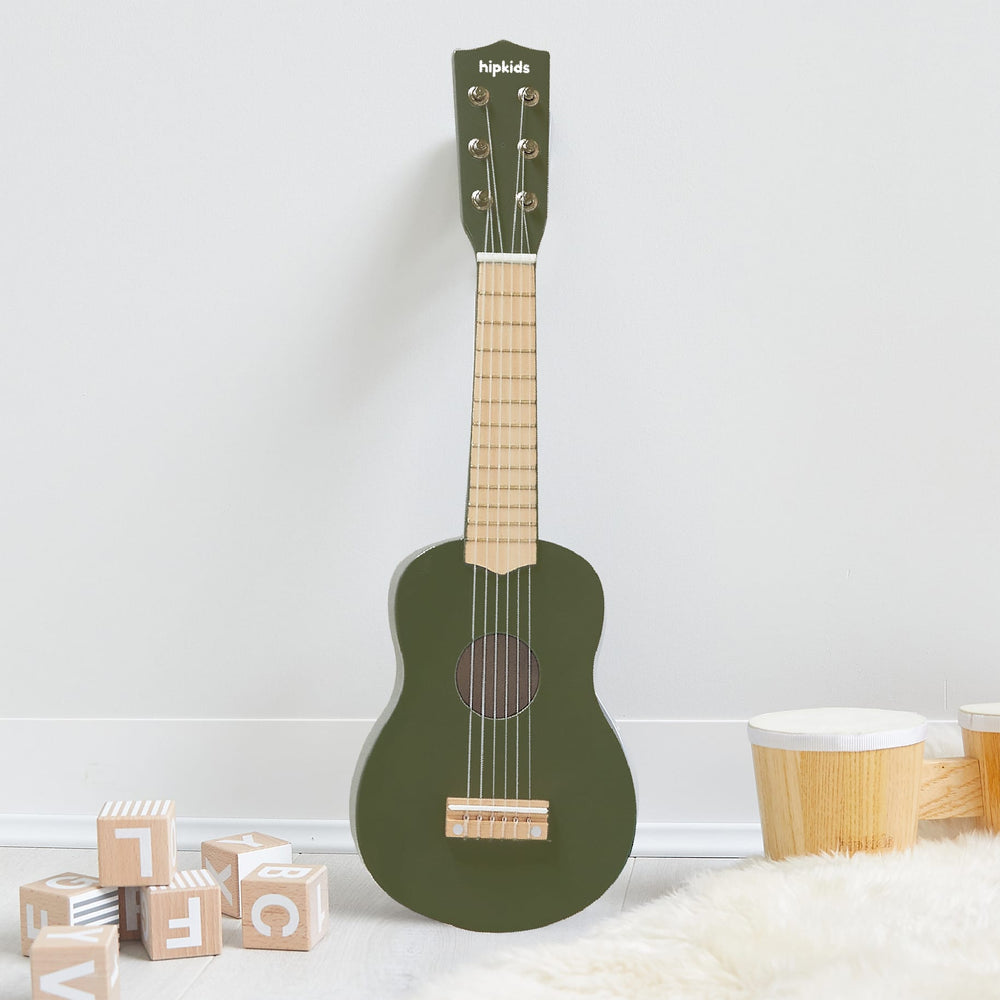 Wooden Toy Guitar Olive