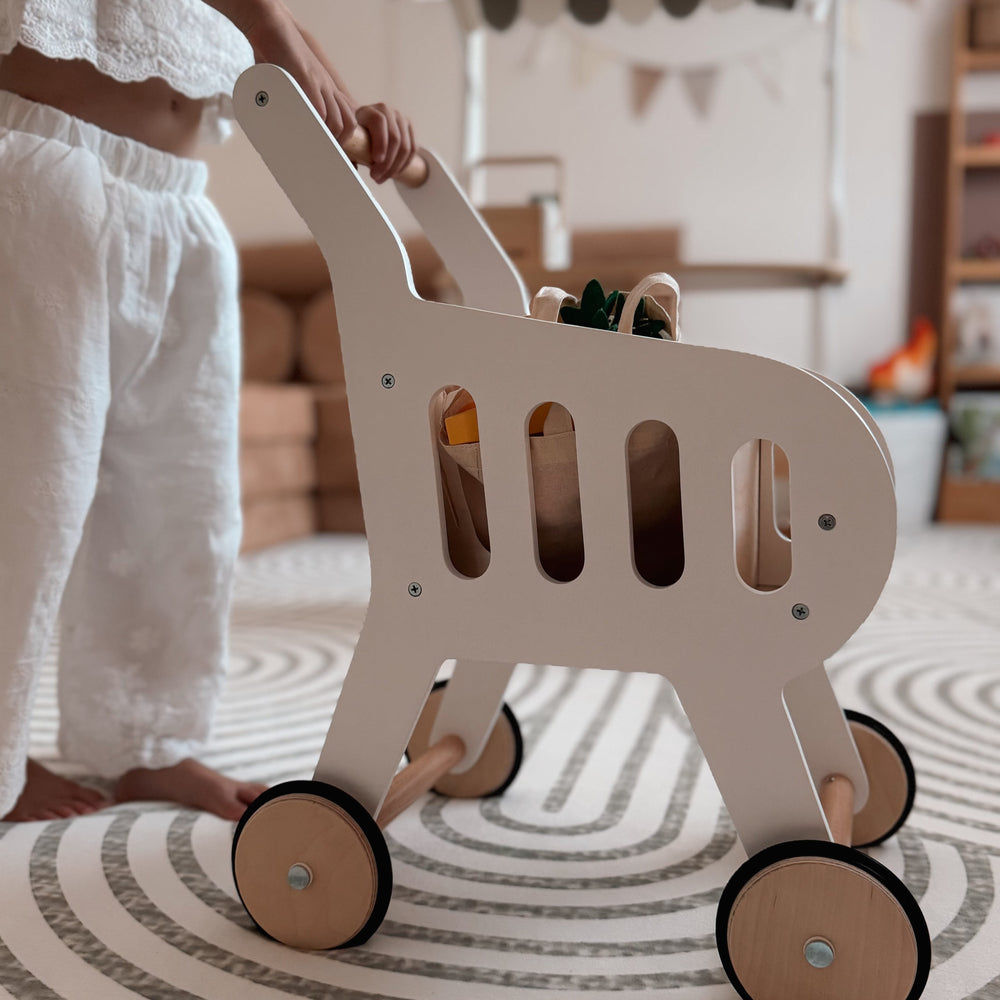 Wooden Toy Shopping Trolley