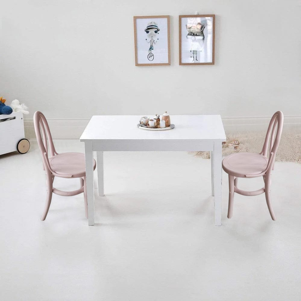 Yves Kids Tabe & 2 Chairs Set Soft Pink