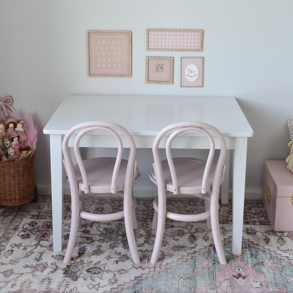 Yves Kids Tabe & 2 Chairs Set Soft Pink