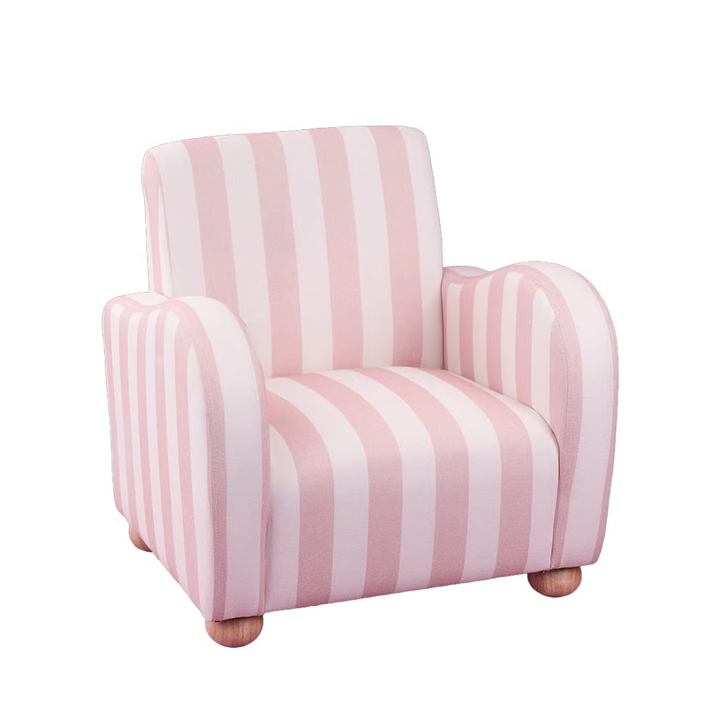JaBaDaBaDo Striped Upholstered Armchair - Preorder Pink/White Stripes