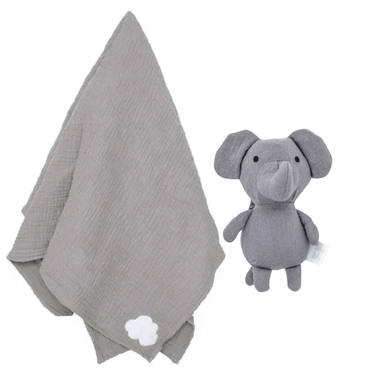 JaBaDaBaDo Gift Kit Grey Blanket & Pacifier Buddy Elephant