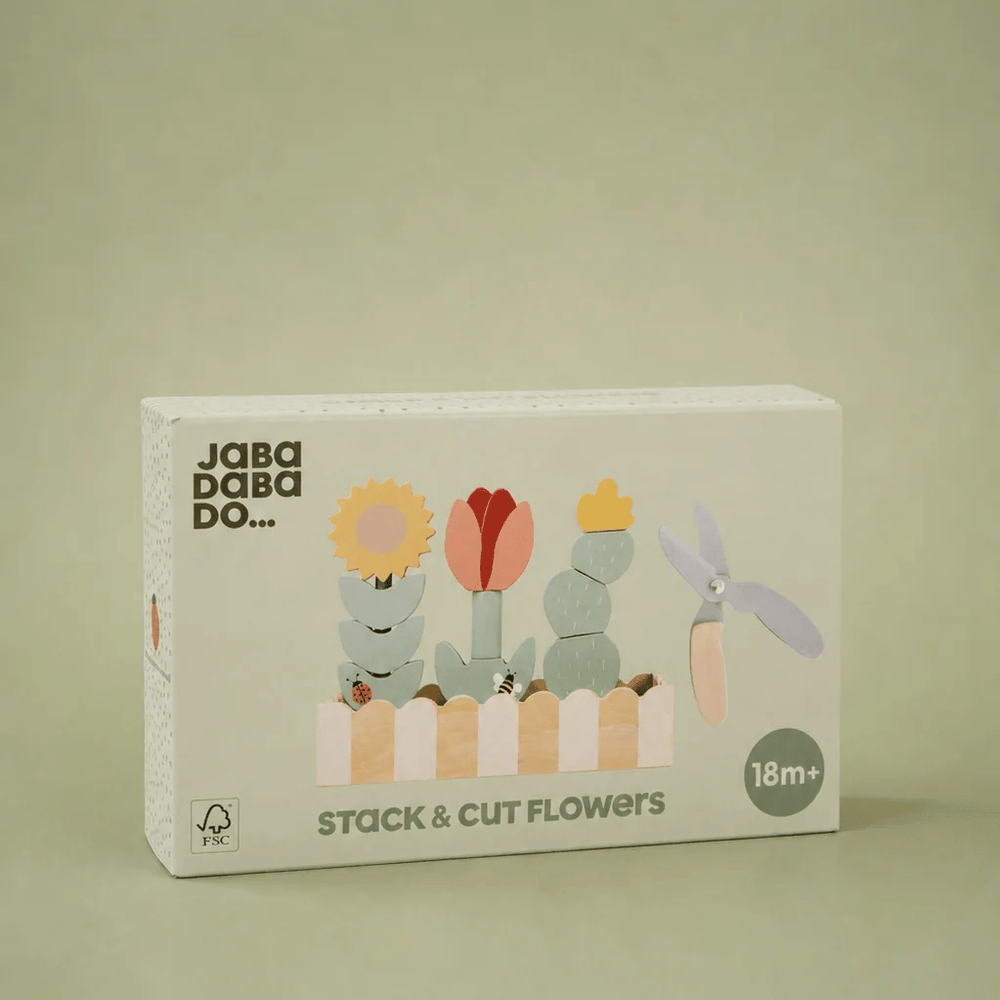 JaBaDaBaDo Stack & Cut Wooden Flower Set - Preorder