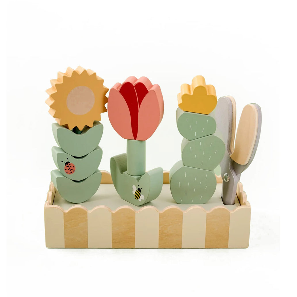 JaBaDaBaDo Stack & Cut Wooden Flower Set - Preorder