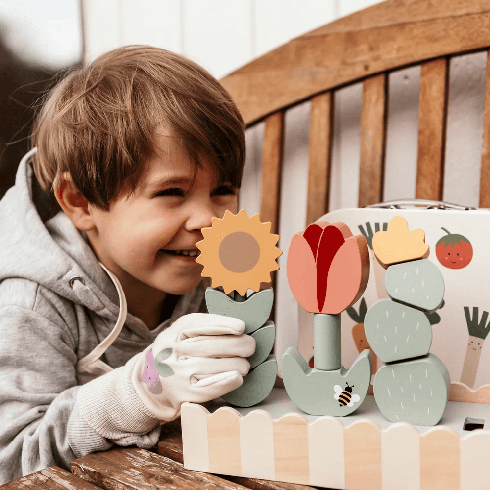 JaBaDaBaDo Stack & Cut Wooden Flower Set - Preorder