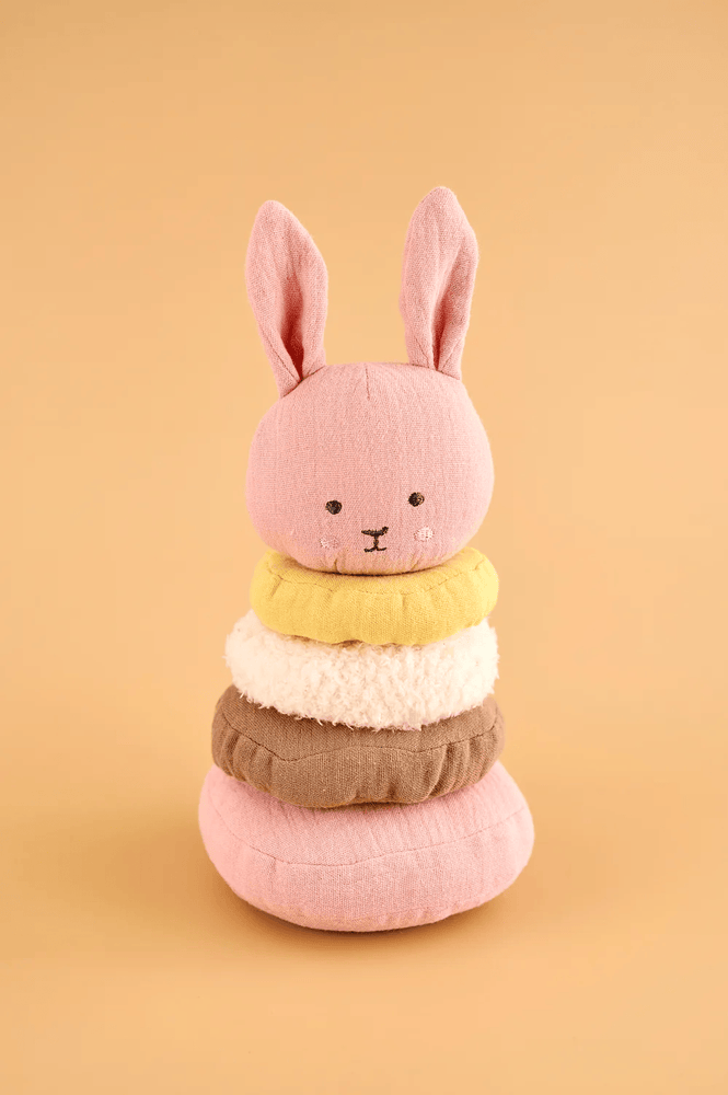 JaBaDaBaDo Bunny Textile Stacking Toy - preorder