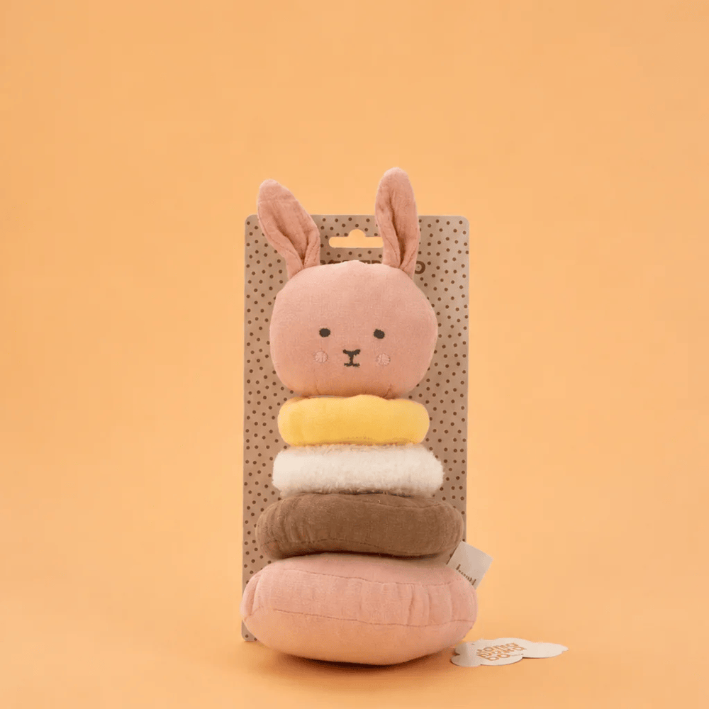 JaBaDaBaDo Bunny Textile Stacking Toy - preorder