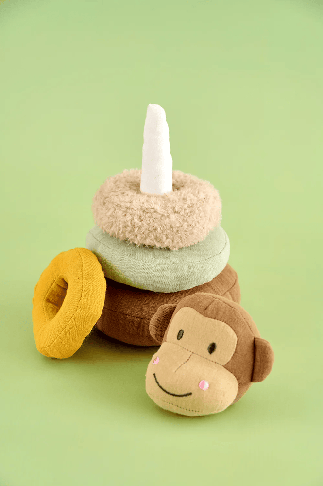 JaBaDaBaDo Monkey Textile Stacking Toy - Preorder