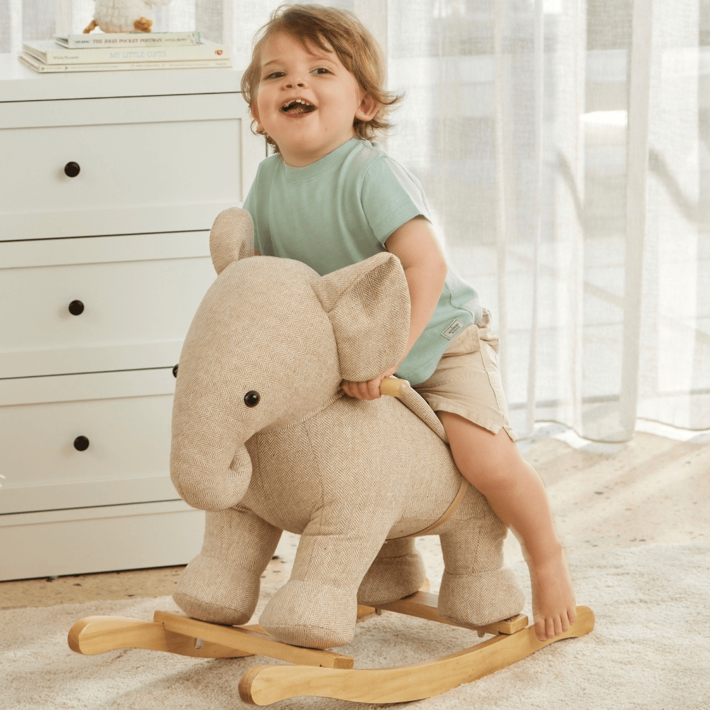 Jiggle & Giggle Rocking Tweed Elephant