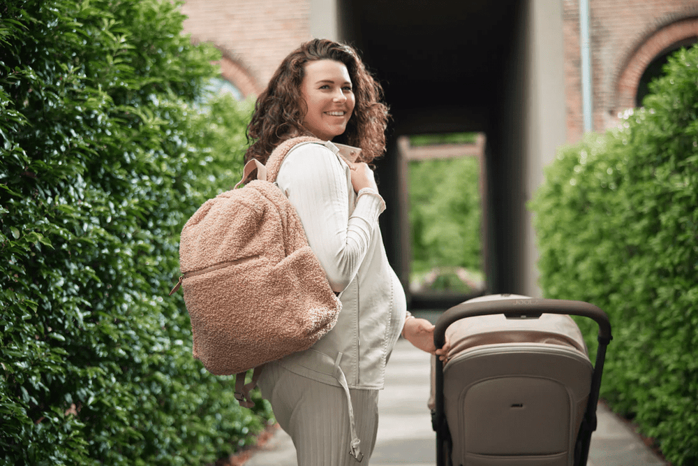 Jollein Teddy Boucle Nappy Backpack - Preorder Biscuit