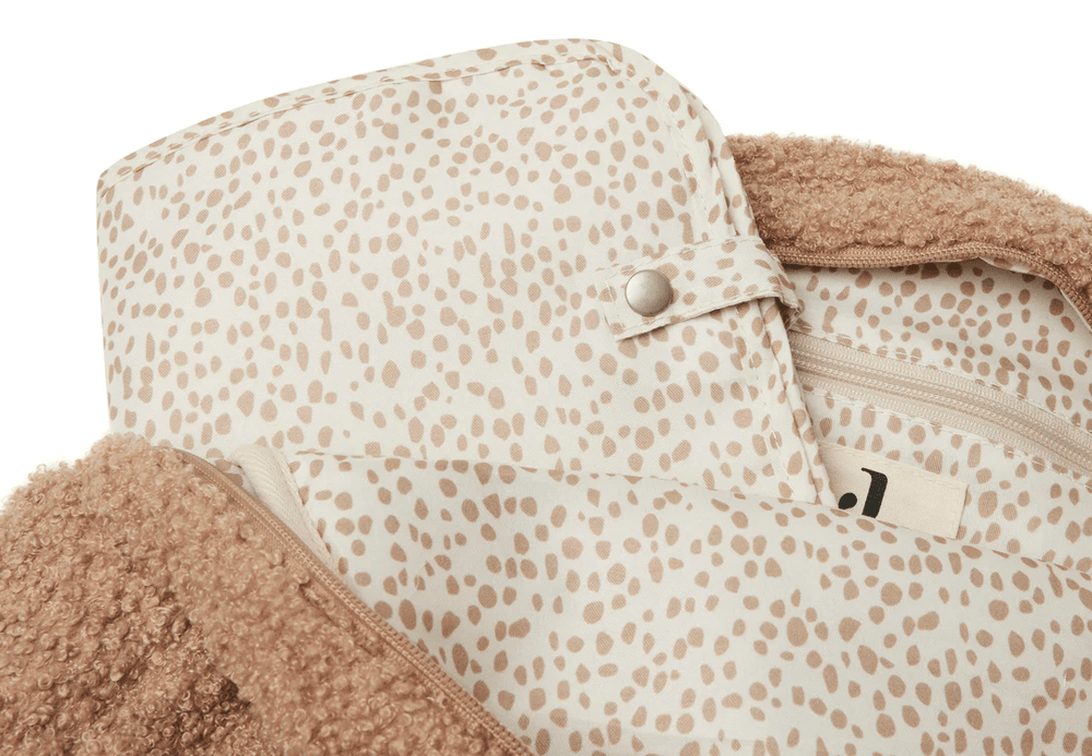 Jollein Teddy Boucle Nappy Backpack - Preorder Biscuit