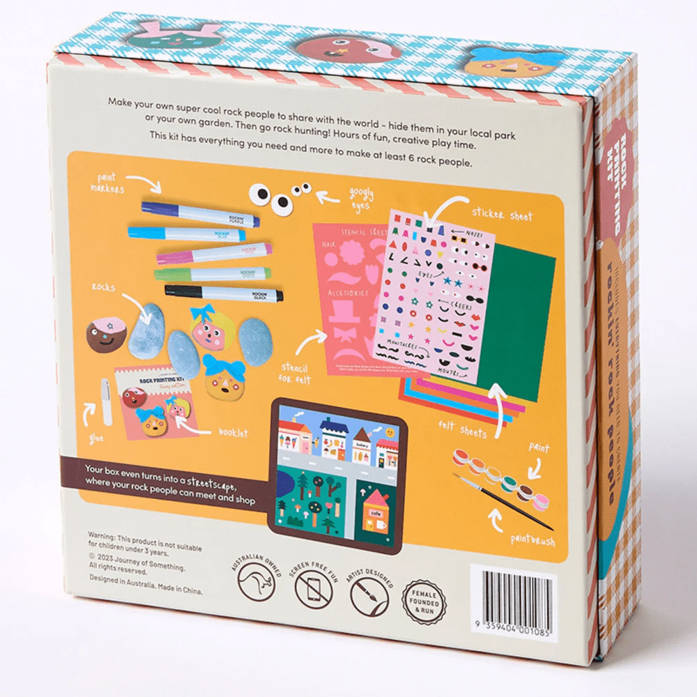 Journey Of Something Kids Rock Painting Kit - Cool Faces