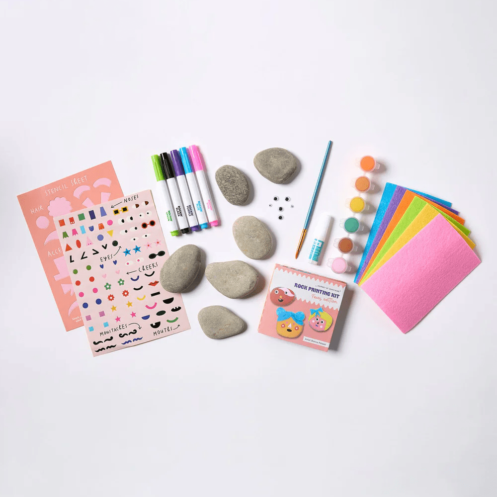 Journey Of Something Kids Rock Painting Kit - Cool Faces