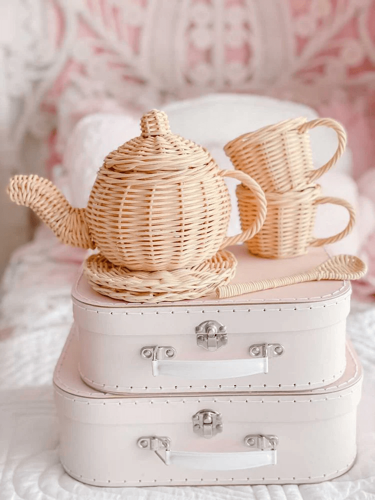 Juni Moon Little Sippers Rattan tea set - 7pcs