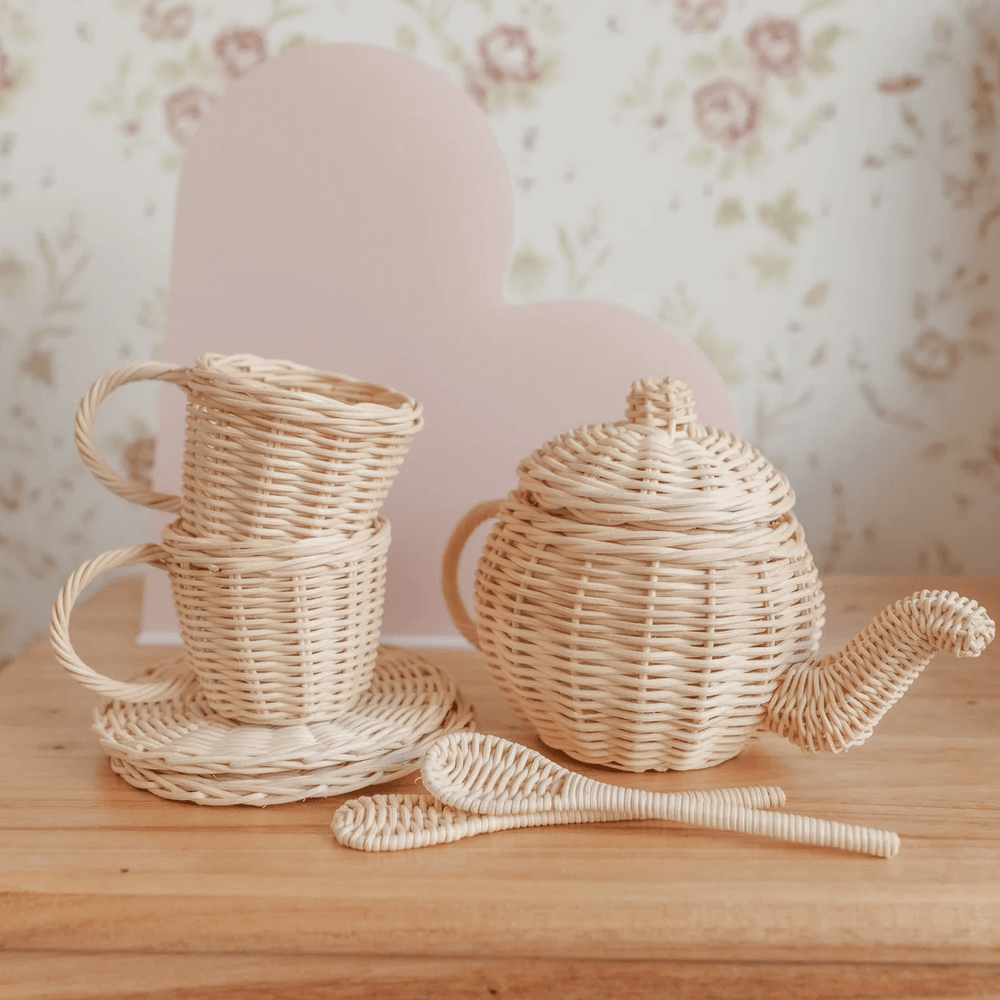 Juni Moon Little Sippers Rattan tea set - 7pcs