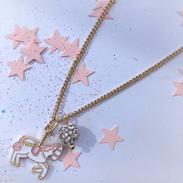 Lauren Hinkley Unicorn Carousel Gold Necklace
