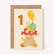 Age 1 Mushroom Snail Birthday Card
