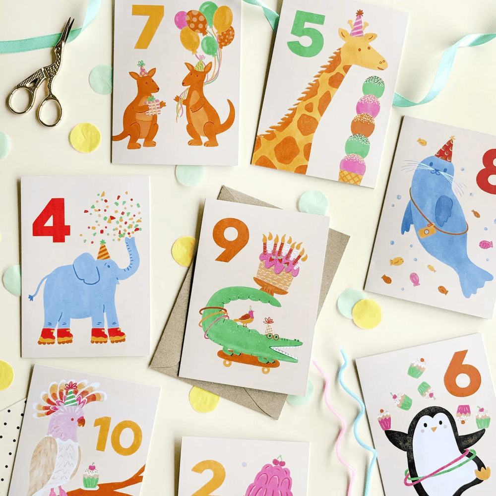 Age 5 Giraffe Birthday Card