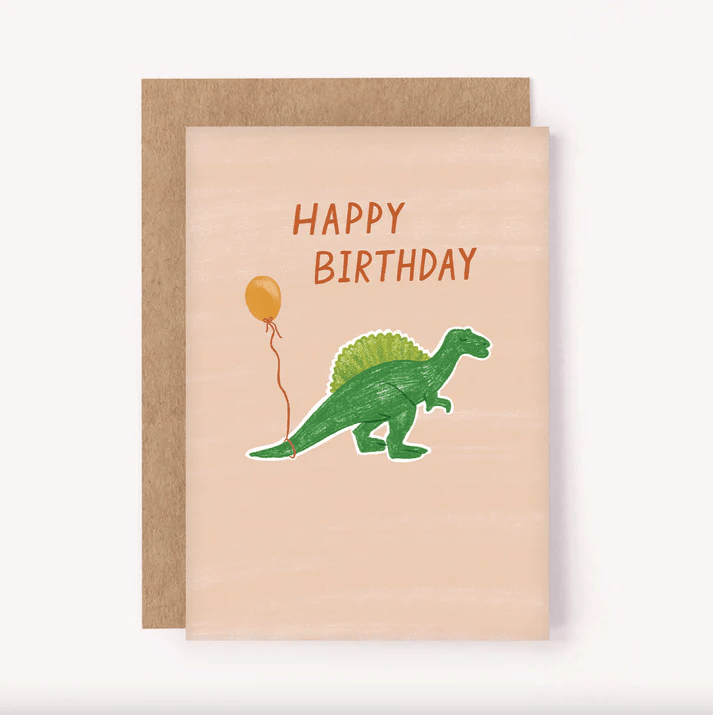 Dinosaur Happy Birthday Card - Cute