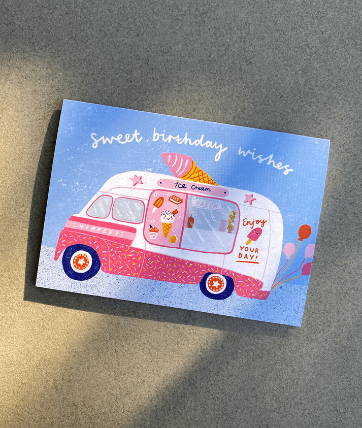 Ice Cream Van Birthday Greeting Card