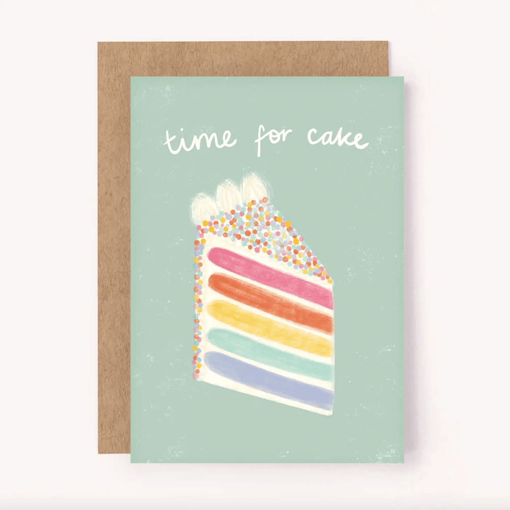 Time For Cake Birthday Card - Green