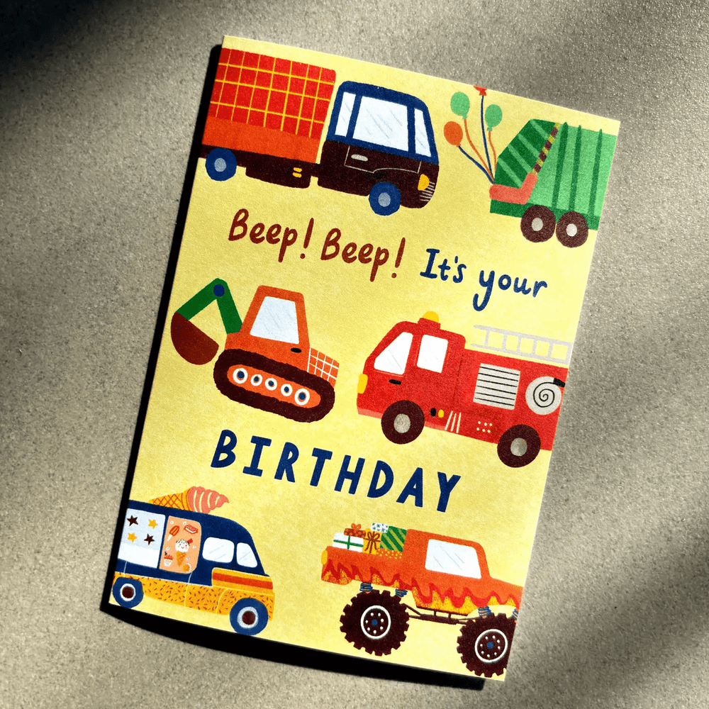 Vehicles Happy Birthday Card