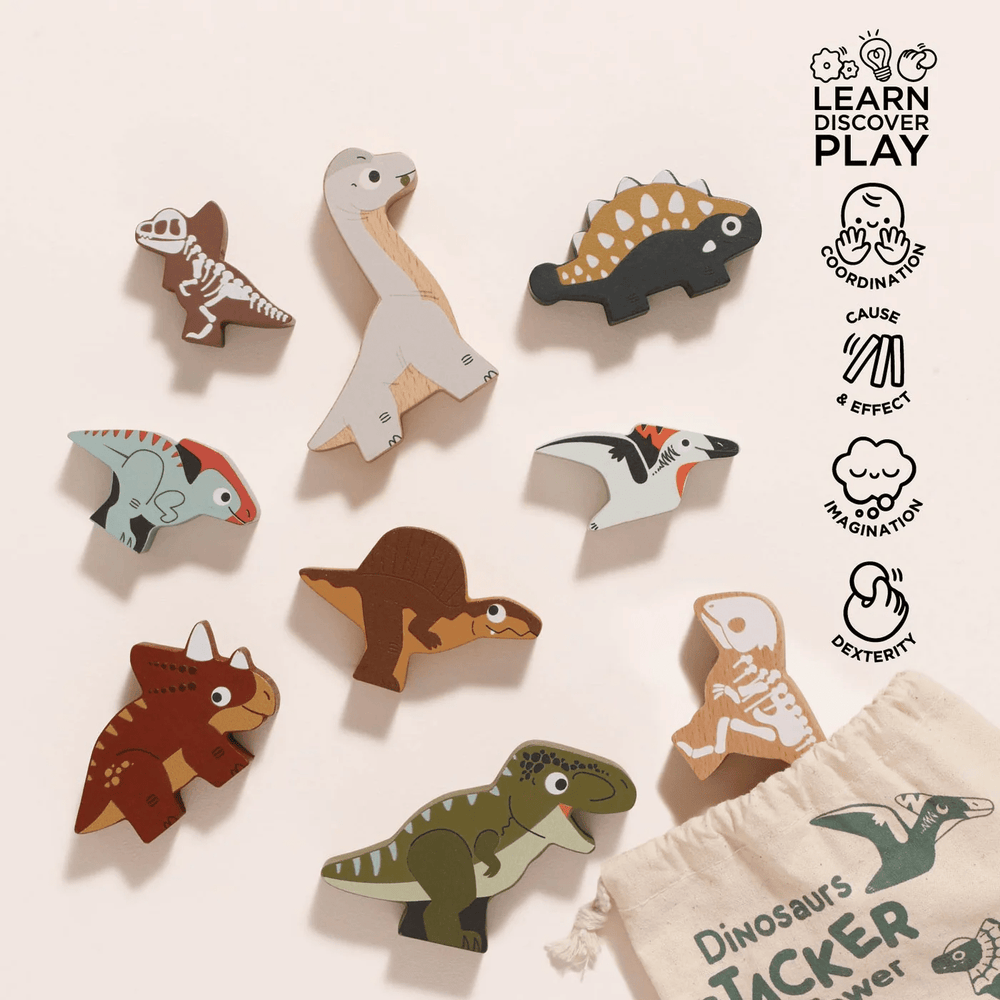 Le Toy Van Jurassic Stacking Dinosaurs & Bag
