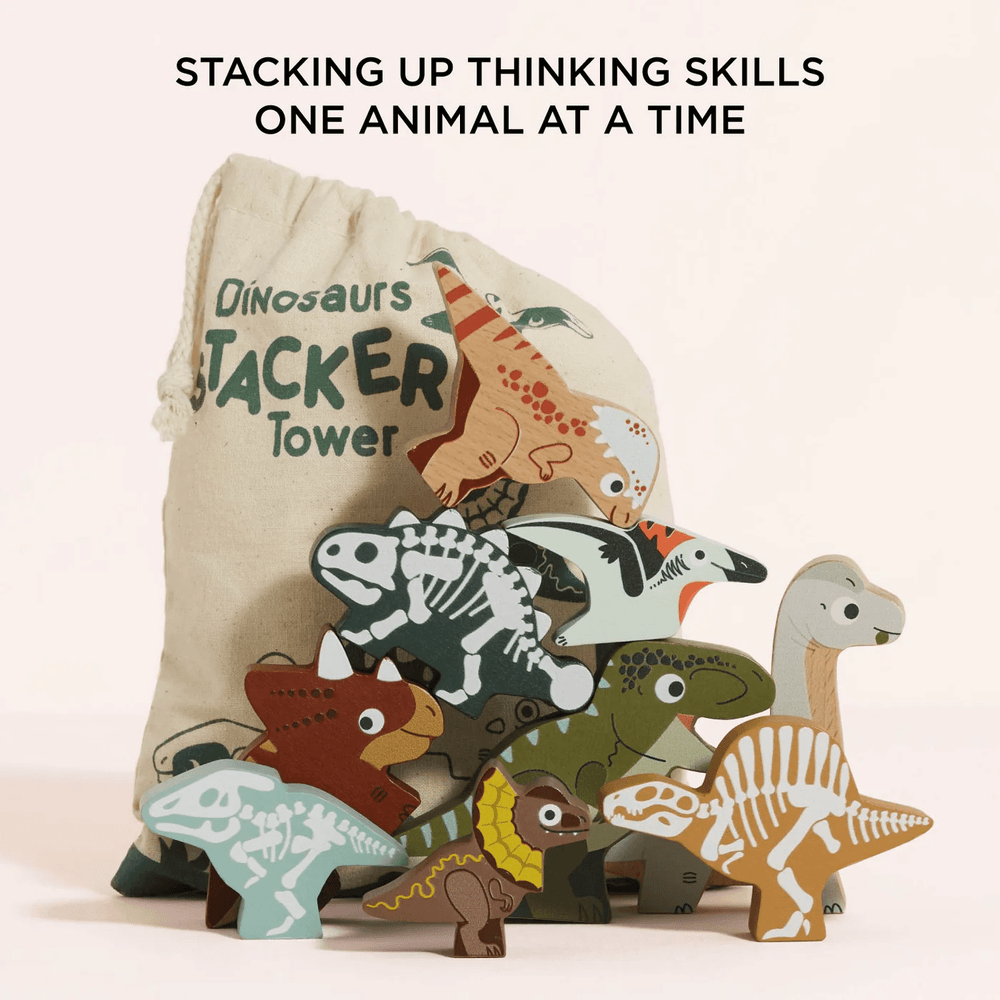 Le Toy Van Jurassic Stacking Dinosaurs & Bag