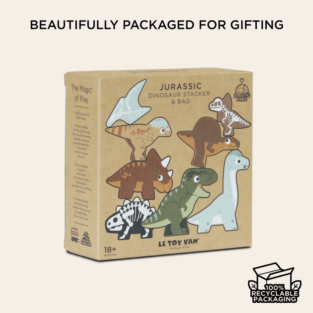 Le Toy Van Jurassic Stacking Dinosaurs & Bag