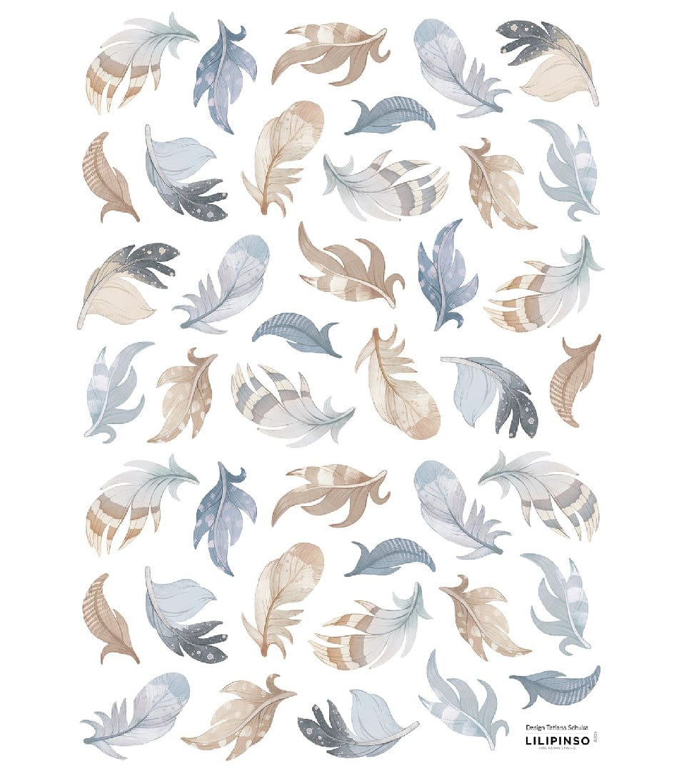 LILIPINSO Wall Decals A3 Feathers Blue