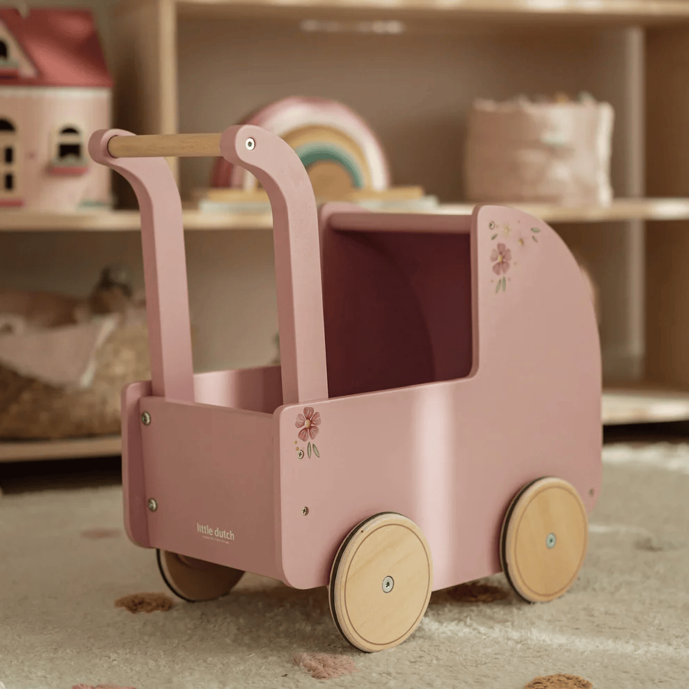 Little Dutch Doll Pram with Textiles - Pink