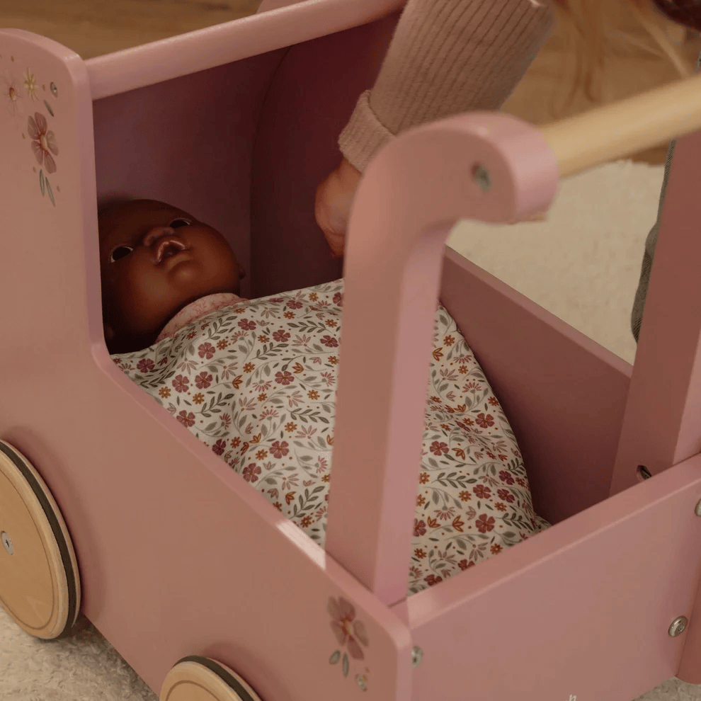 Little Dutch Doll Pram with Textiles - Pink