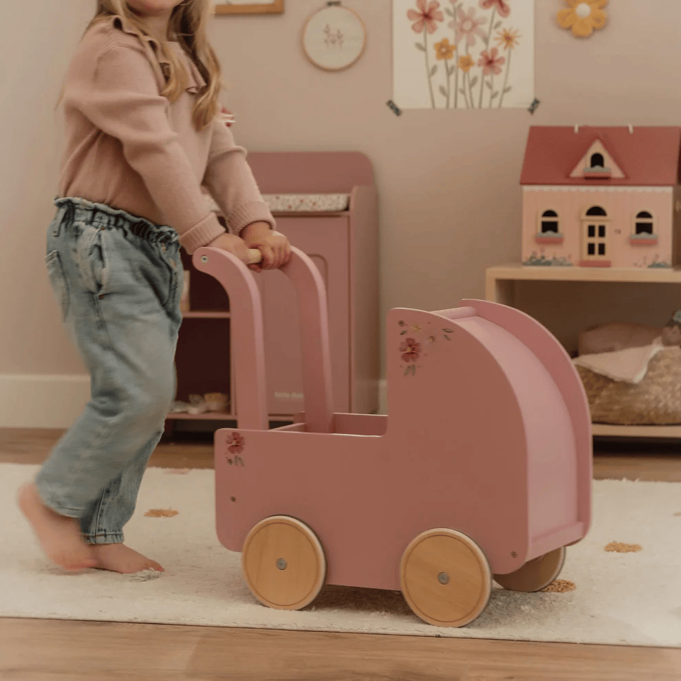 Little Dutch Doll Pram with Textiles - Pink