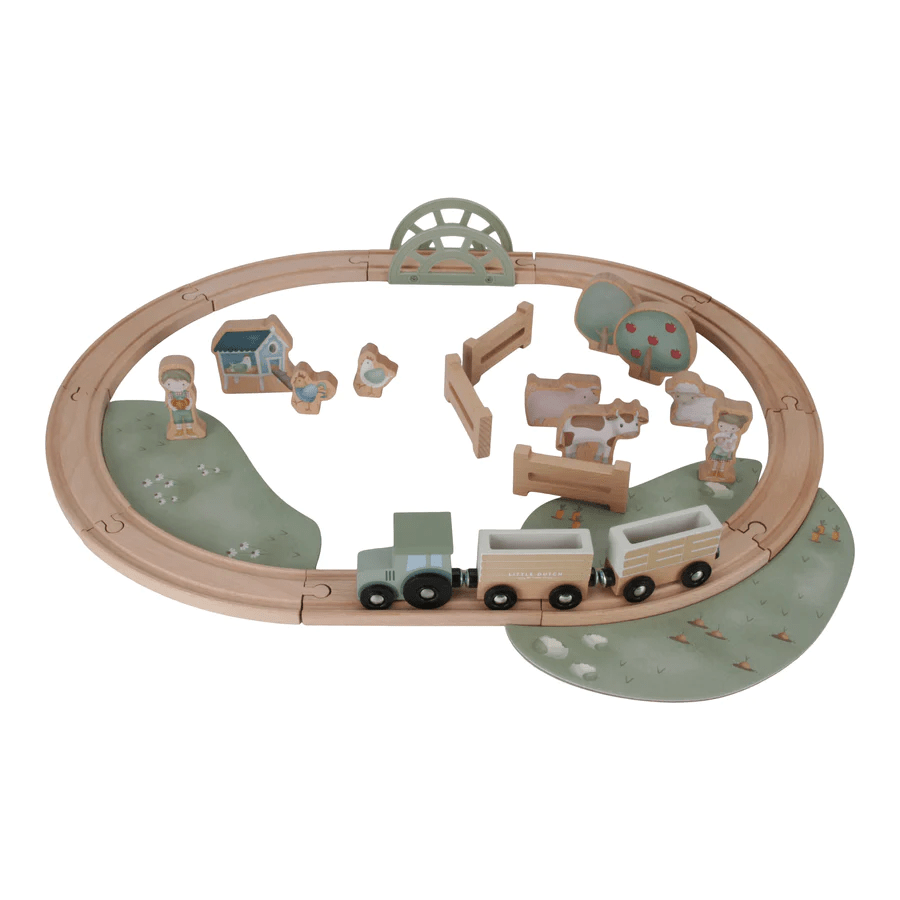 Little Dutch Little Farm Wooden Train Track